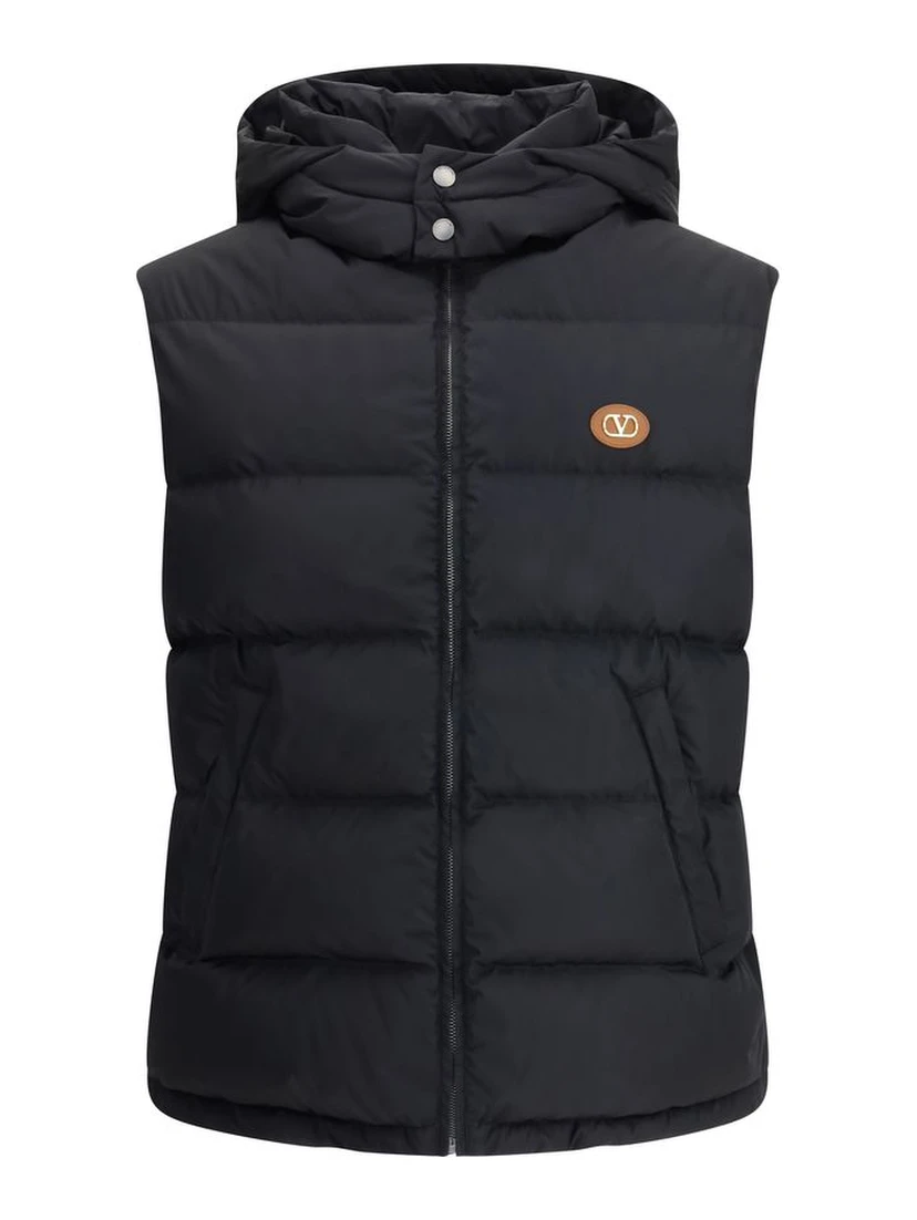 Black Goose Down Sleveless Jacket