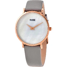 Gray Leather Dress Watch