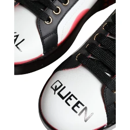 White Red Crystals Leather Portofino Sneakers Shoes