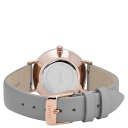 Gray Leather Dress Watch
