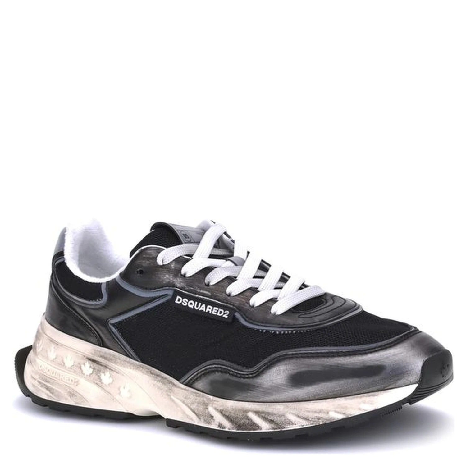 Black Calf Leather Bos Taurus Athletic Sneakers