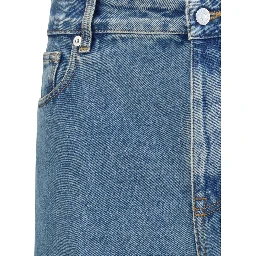 بنطلون جينز أزرق قطني بقصة مستقيمة