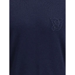 Blue Fleece Wool Turtleneck