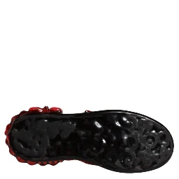 White Red Crystals Leather Portofino Sneakers Shoes