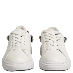 White Rhinestone Embellished Sneakers Shoes