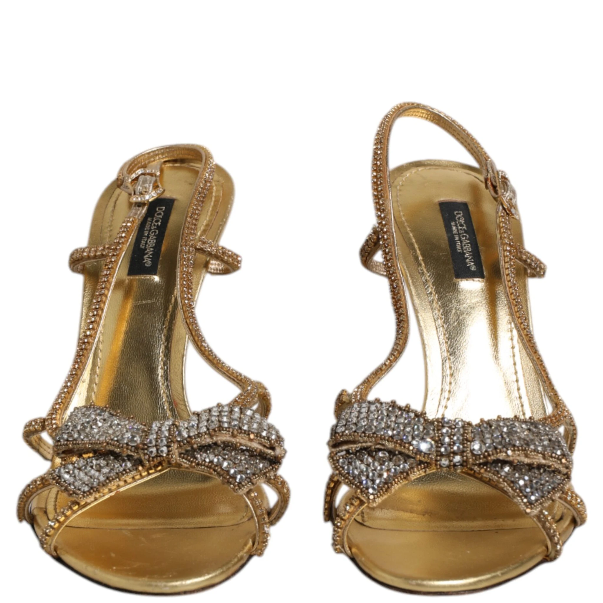 Gold Strass Ankle Strap Heels Sandals Shoes