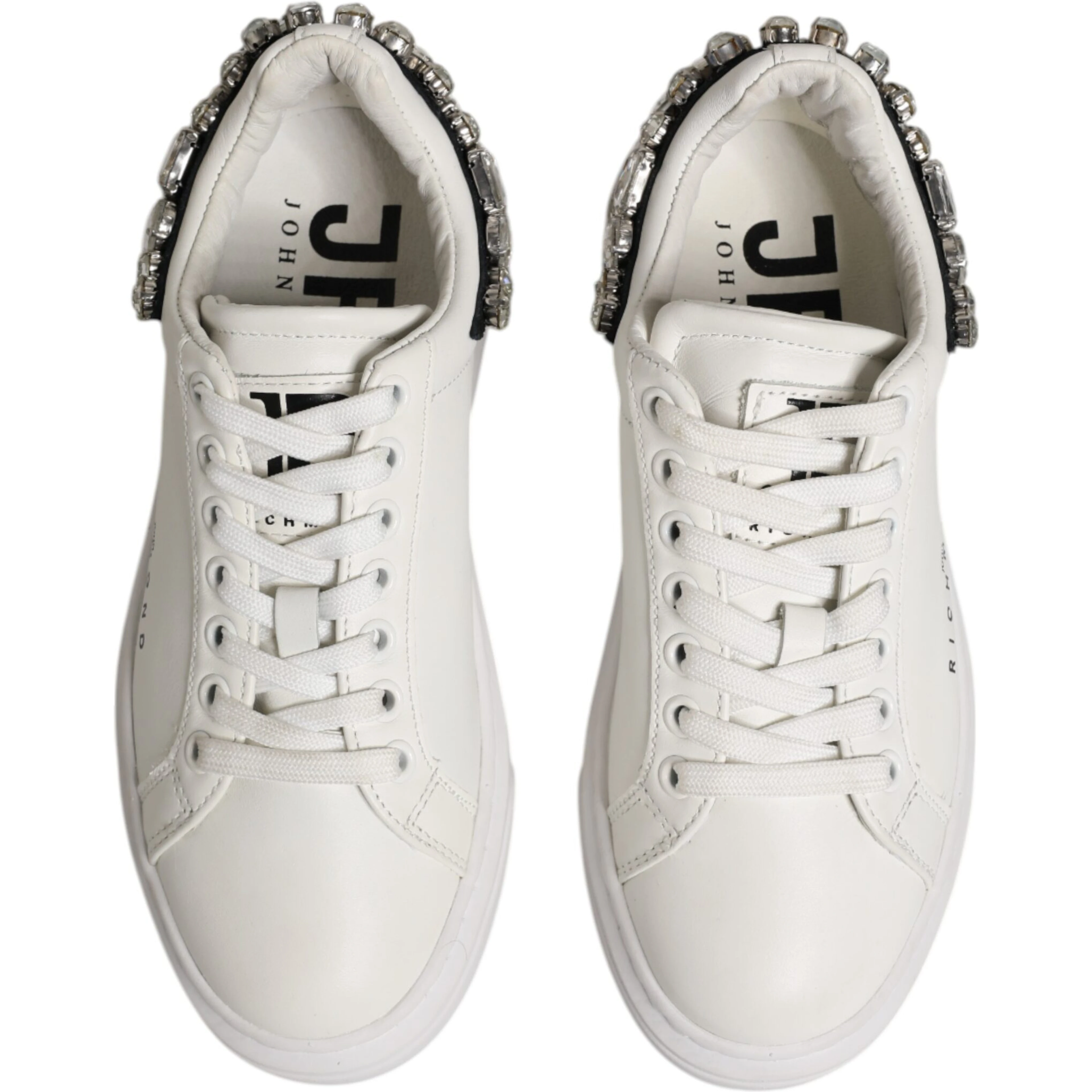 White Rhinestone Embellished Sneakers Shoes