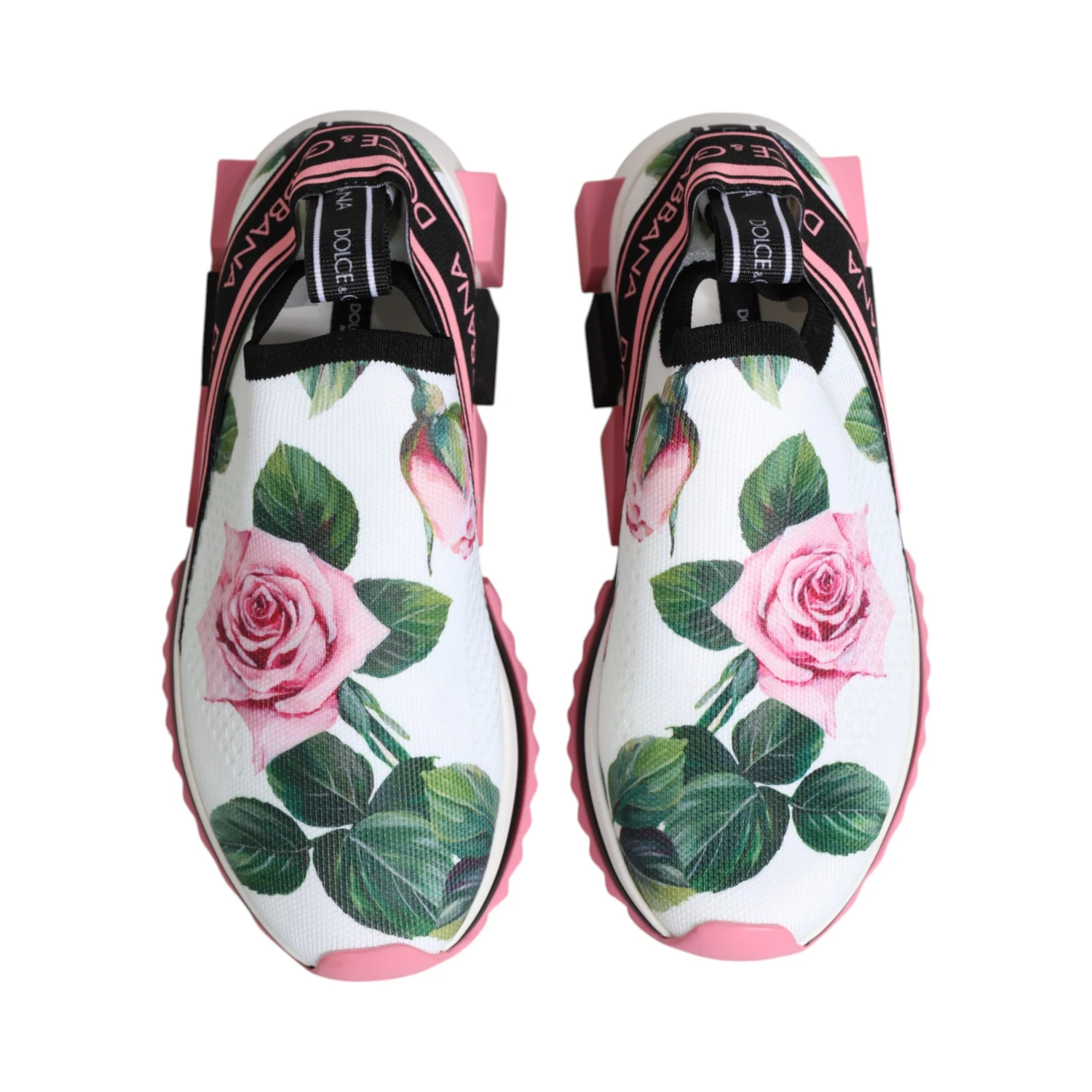 White Rose Print Sorrento Sneakers Shoes