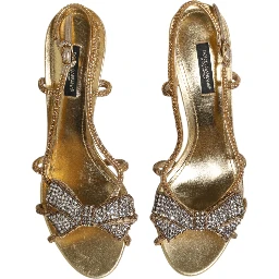 Gold Strass Ankle Strap Heels Sandals Shoes