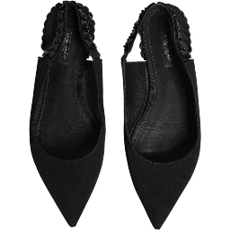 Black Crystal Charmeuse Slingback Shoes