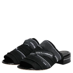 Black Slides Slip On Sandals Shoes