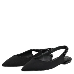 Black Crystal Charmeuse Slingback Shoes