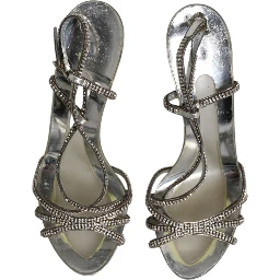 Silver Strass Ankle Strap Heels Sandals Shoes