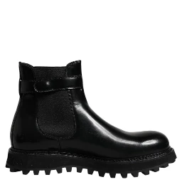 Black Belted DG Logo Men Chelsea Boots Shoes
