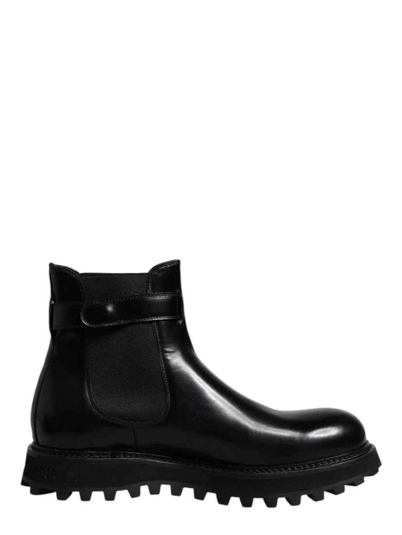 Black Belted DG Logo Men Chelsea Boots Shoes