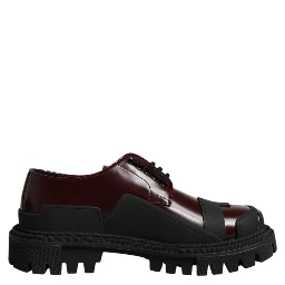 Red Leather Lace Up Trekking Dress Shoes