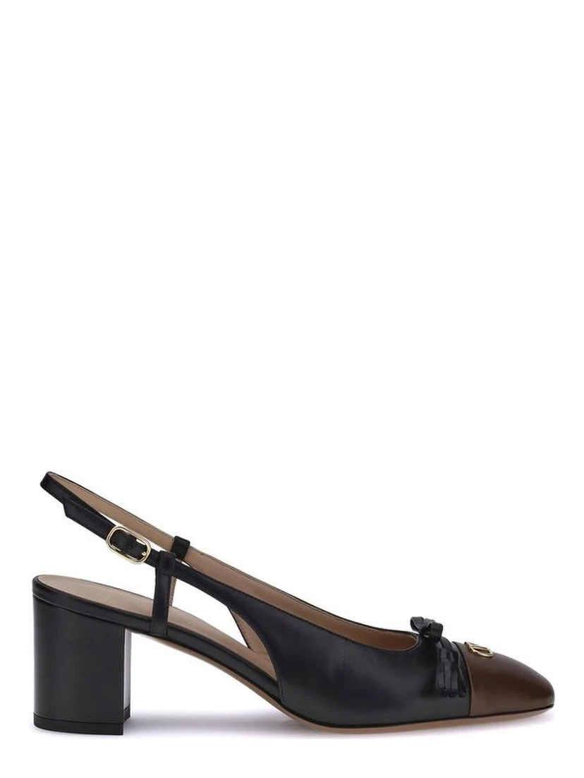 Black Calf Leather Bos Taurus Mid Heel Pumps