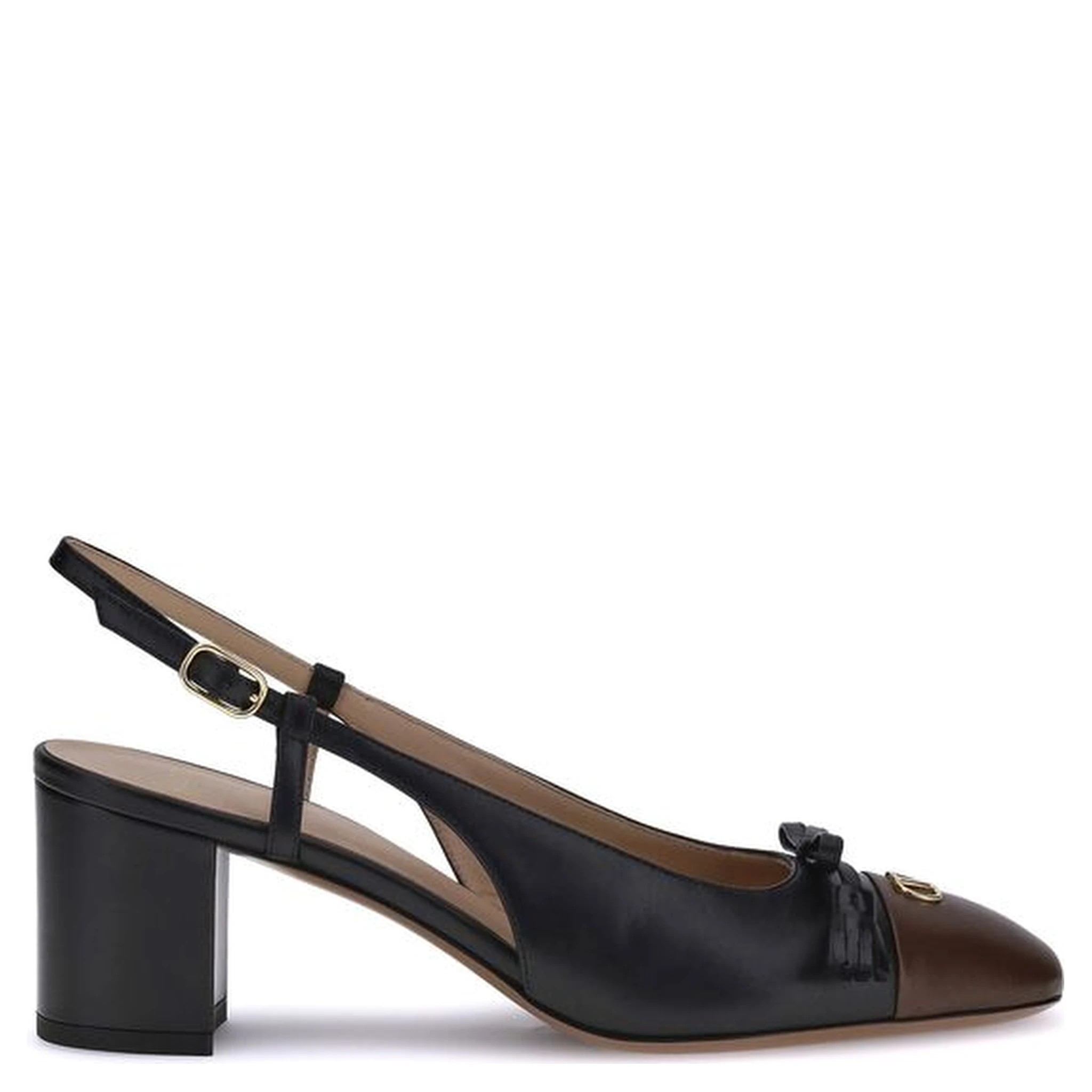Black Calf Leather Bos Taurus Mid Heel Pumps
