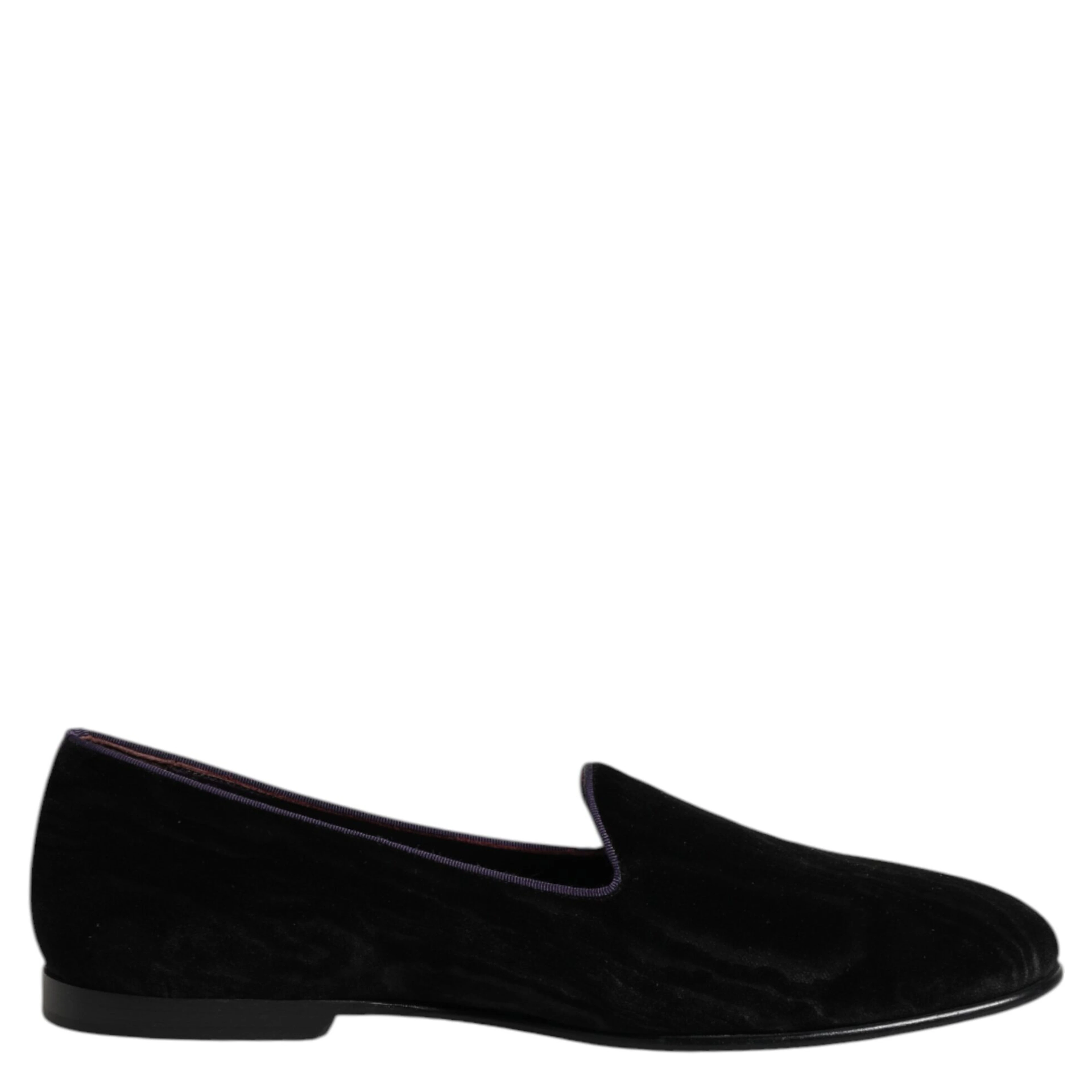 Black DG Crown Embroidery Loafers Slip On Shoes