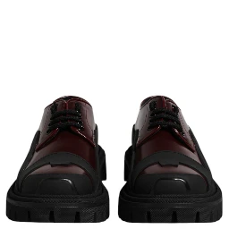 Red Leather Lace Up Trekking Dress Shoes