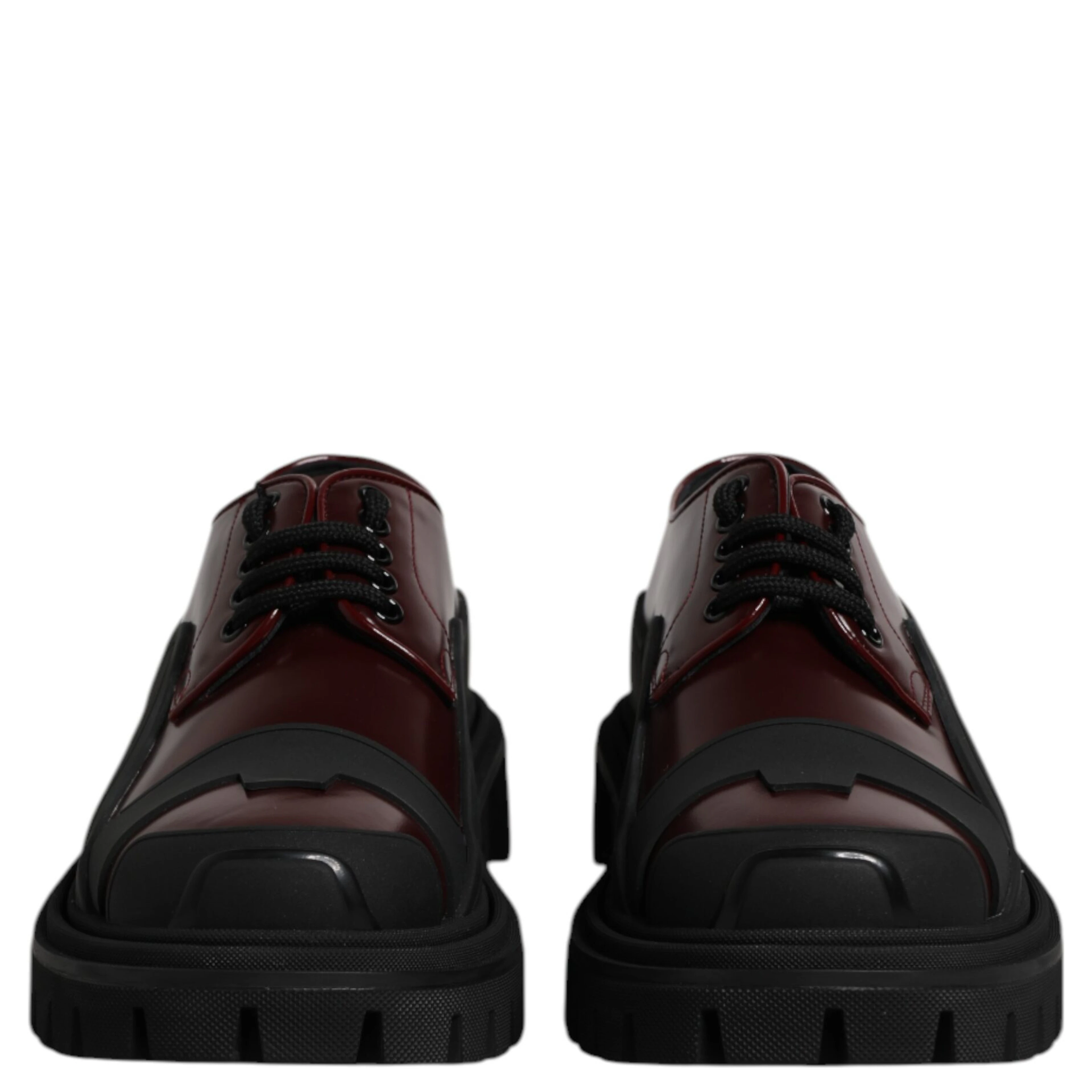 Red Leather Lace Up Trekking Dress Shoes
