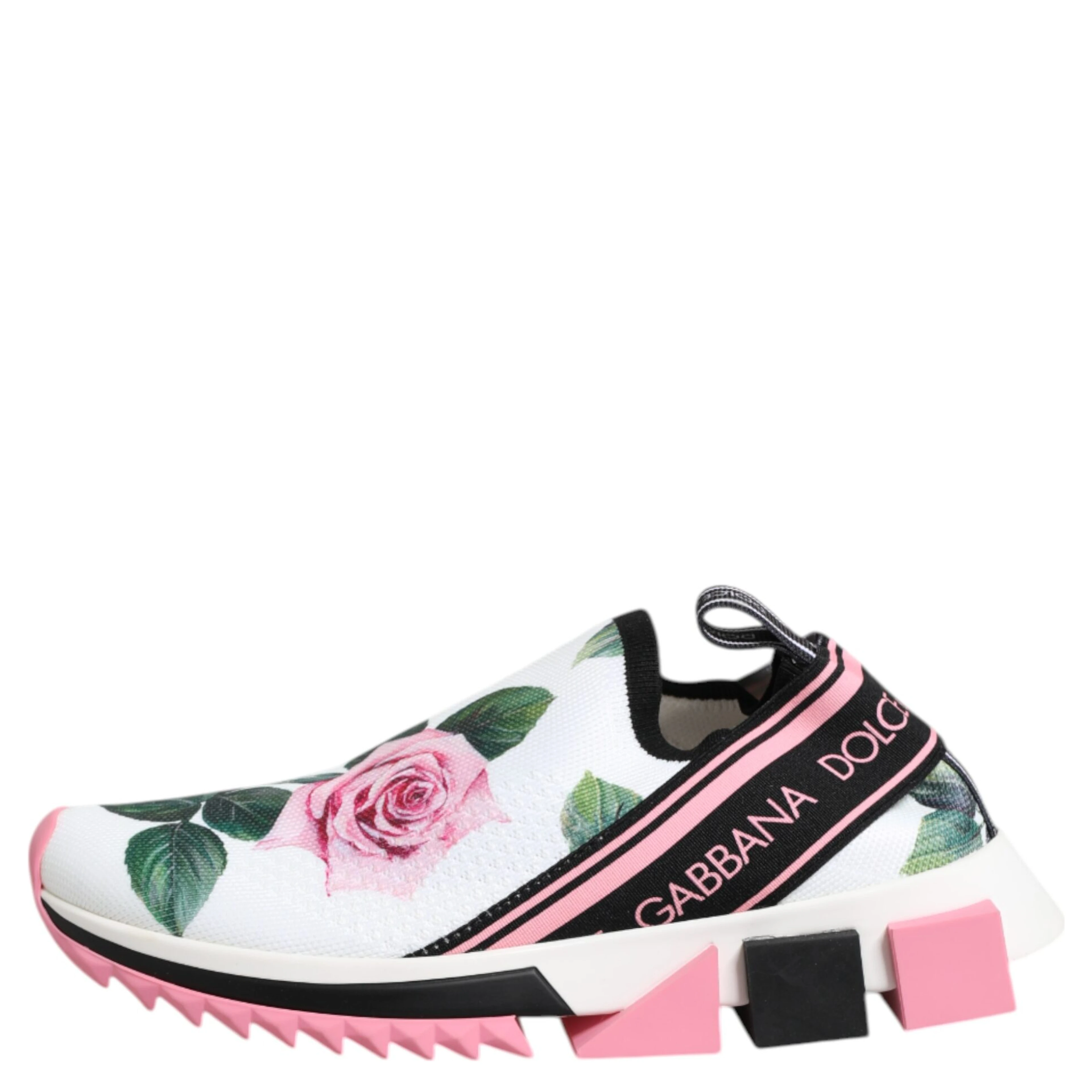 White Rose Print Sorrento Sneakers Shoes