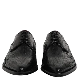 Black Leather Lace Up Dress Men Derby Shoes