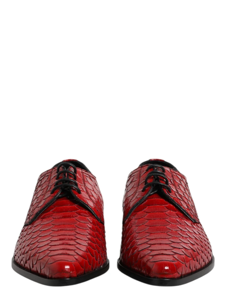 Red Exotic Leather Lace Up Dress Derby Shoes alternative