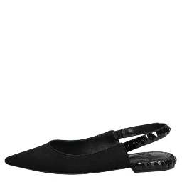 Black Crystal Charmeuse Slingback Shoes