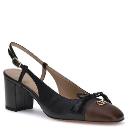 Black Calf Leather Bos Taurus Mid Heel Pumps