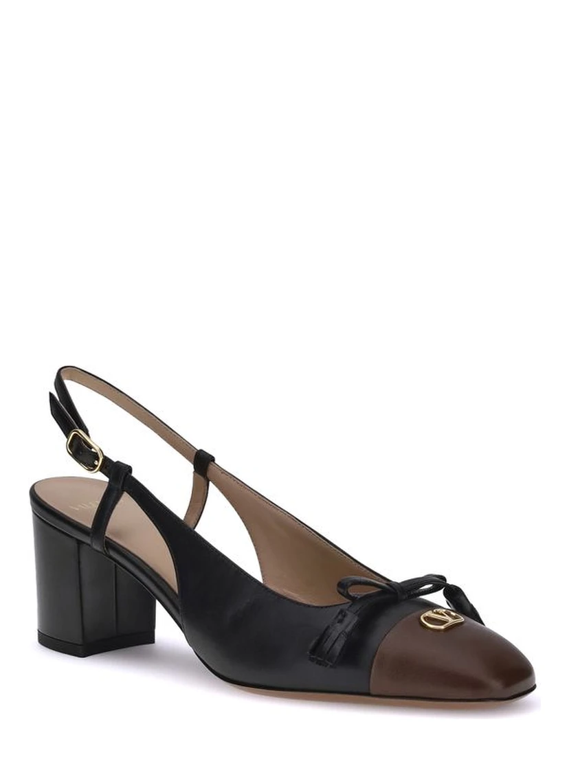 Black Calf Leather Bos Taurus Mid Heel Pumps
