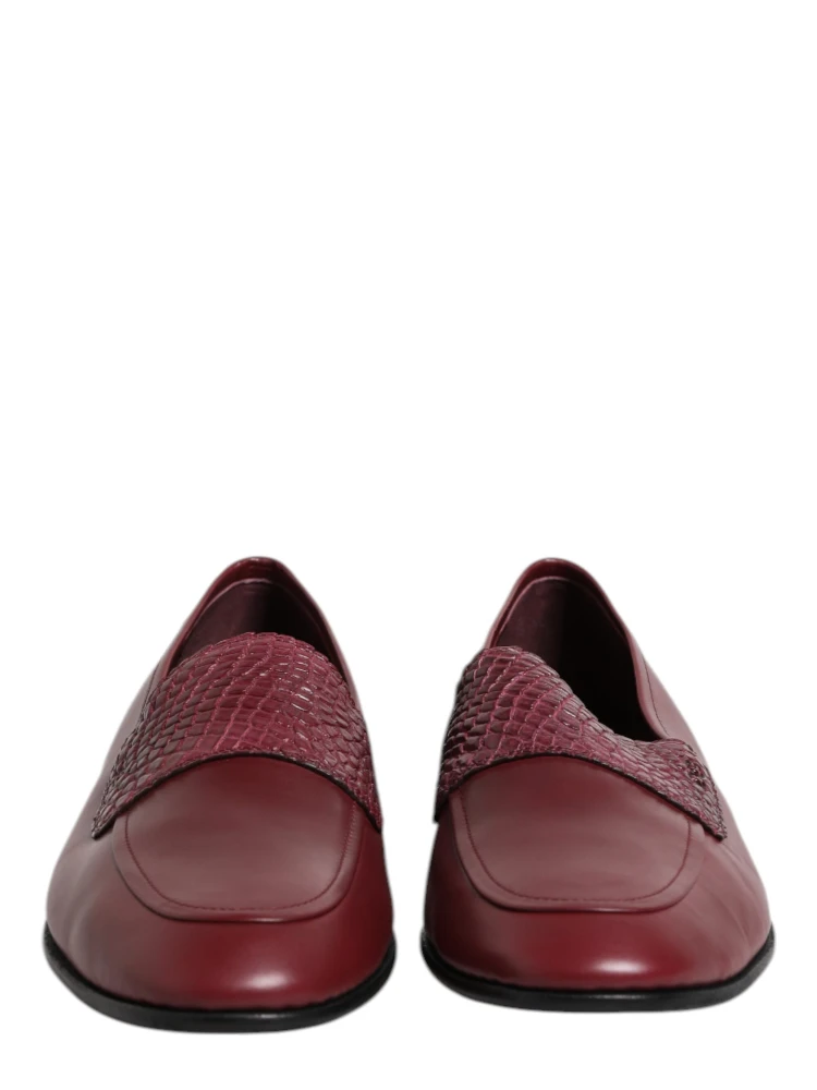 Burgundy Calfskin Leather Formal Slip On Shoes alternative