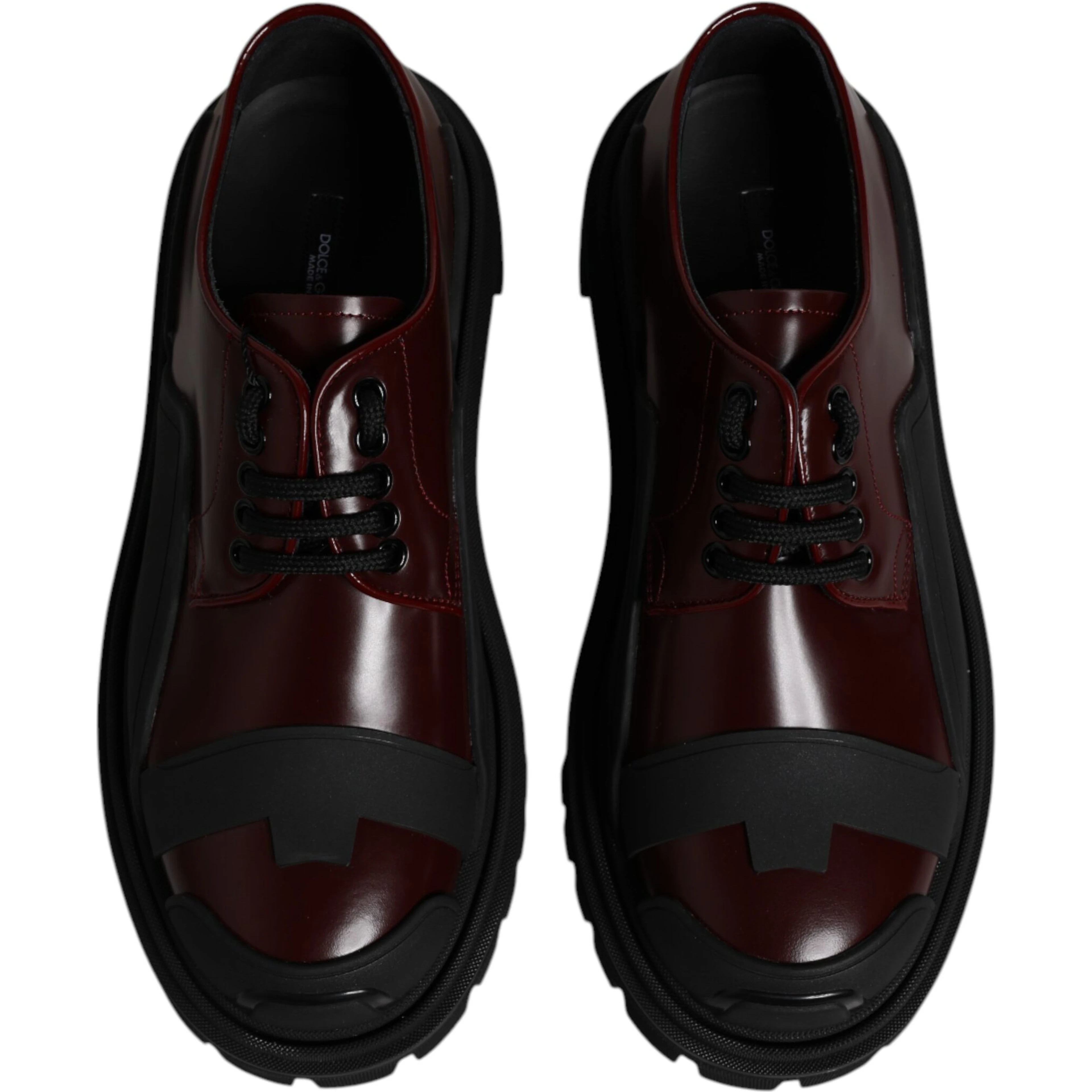 Red Leather Lace Up Trekking Dress Shoes