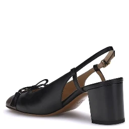 Black Calf Leather Bos Taurus Mid Heel Pumps