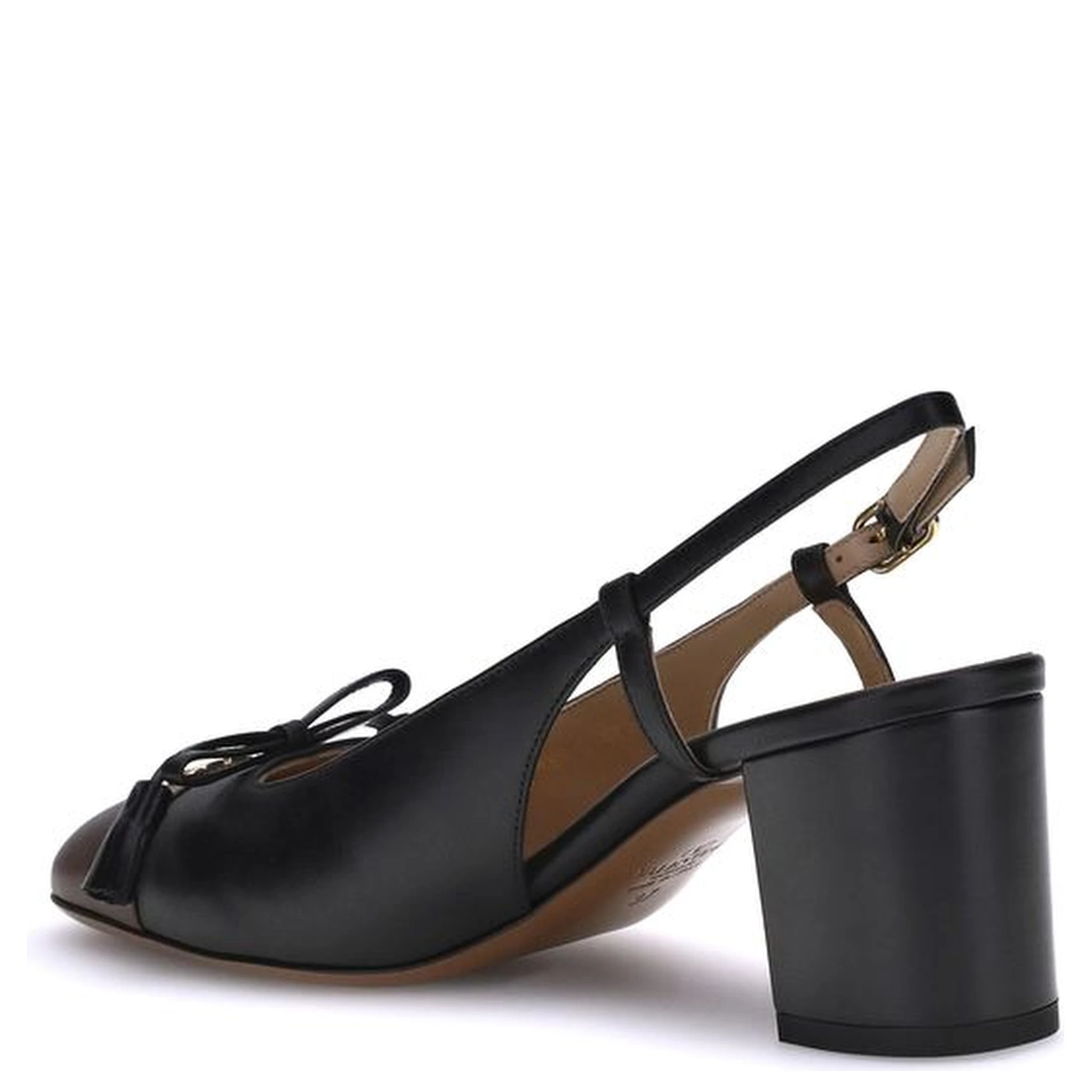 Black Calf Leather Bos Taurus Mid Heel Pumps
