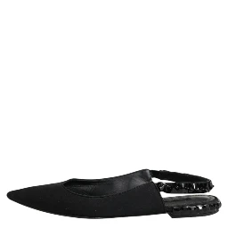 Black Crystal Charmeuse Slingback Shoes
