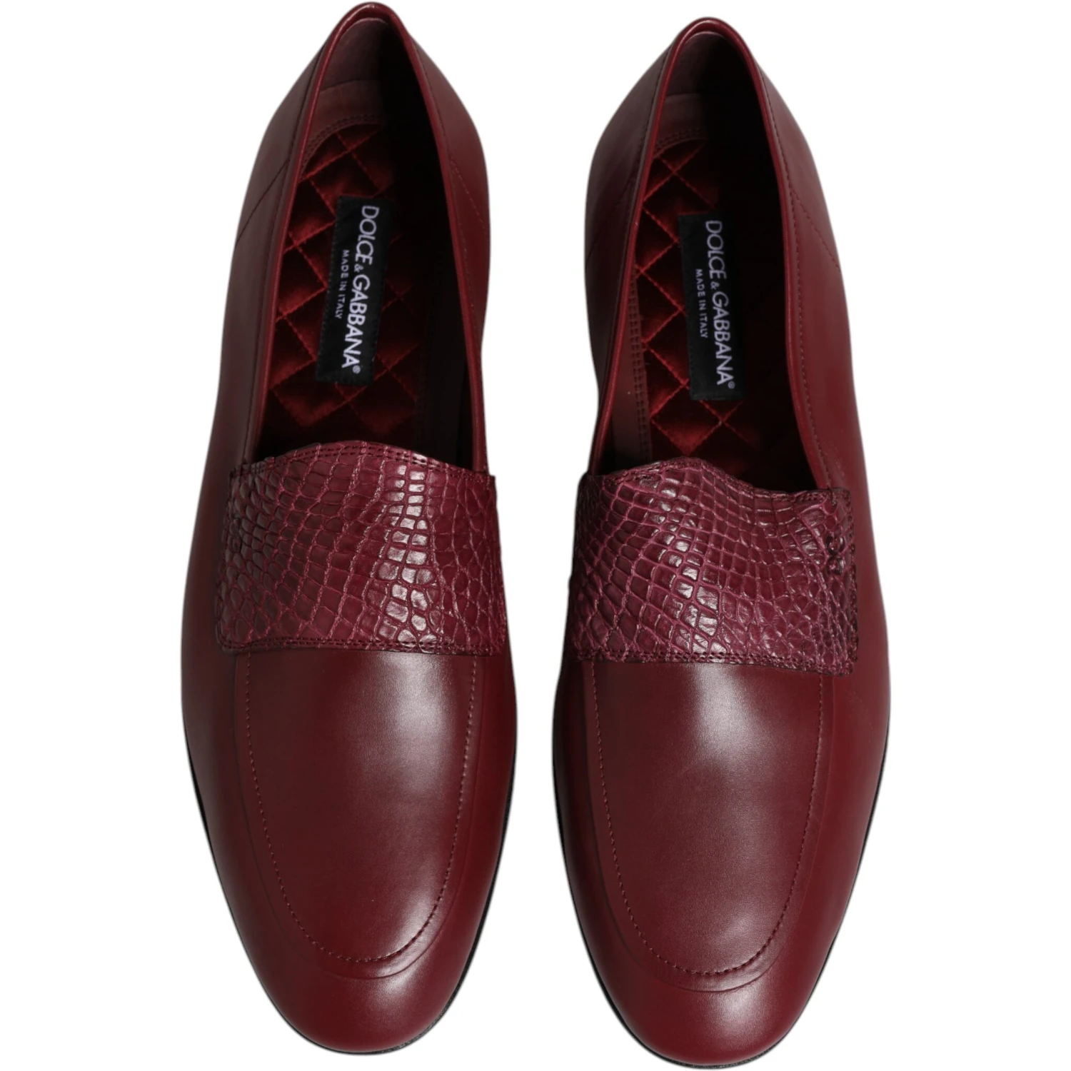 Burgundy Calfskin Leather Formal Slip On Shoes