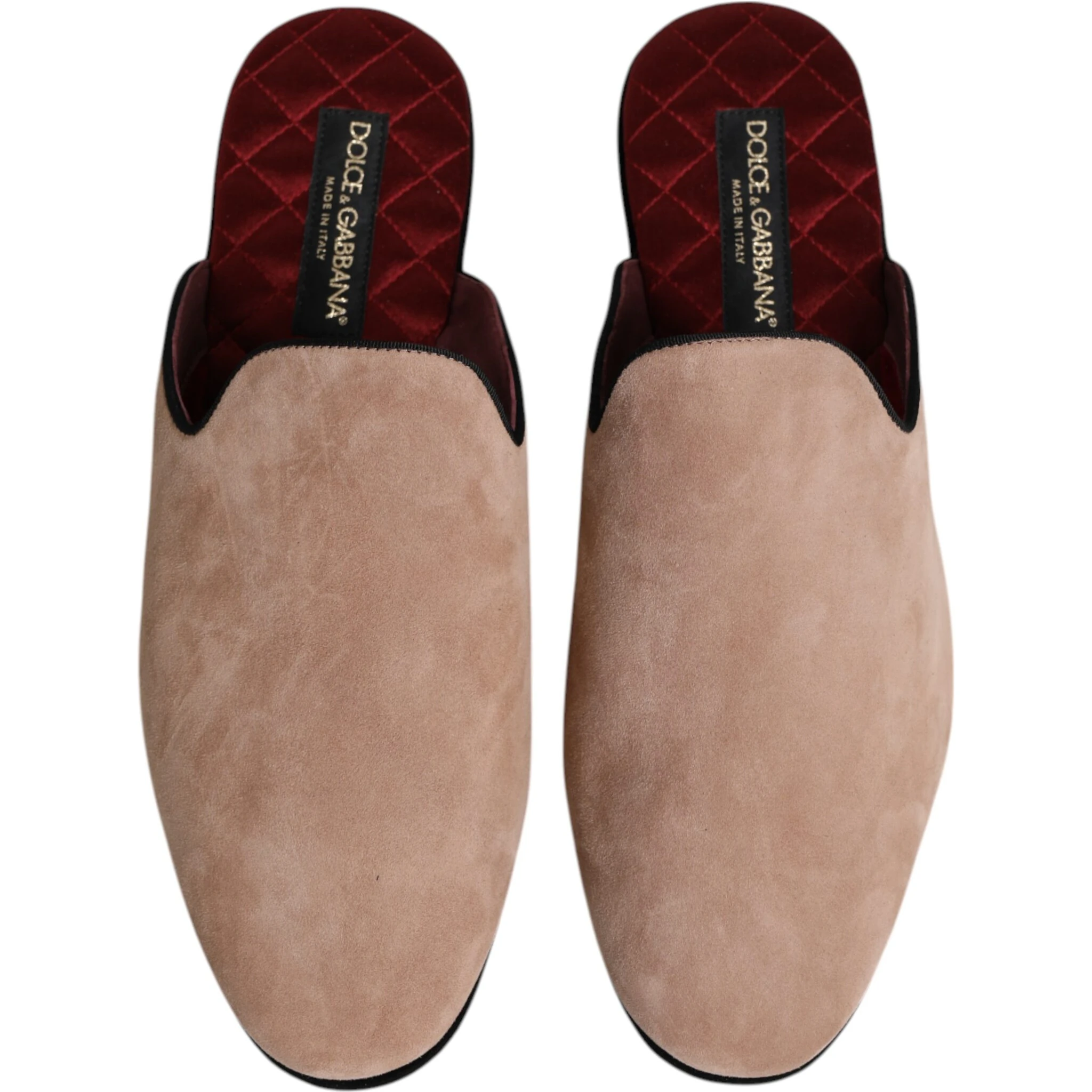 Beige Capra Suede Slides Flat Slipper Shoes