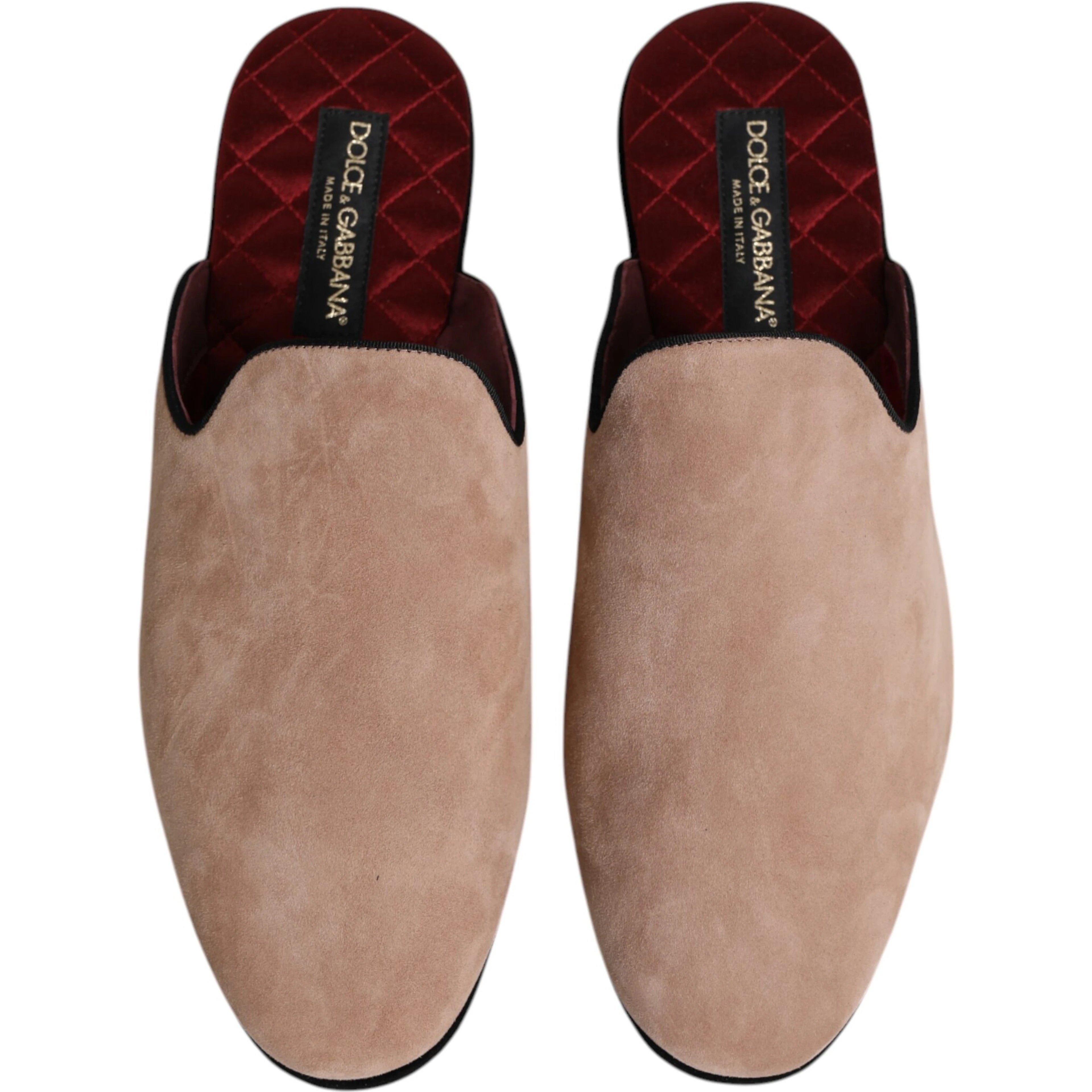 Beige Capra Suede Slides Flat Slipper Shoes