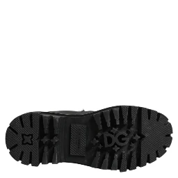 Black White Padded Lace Up Short Boots Shoes