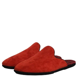 Orange Suede Slides Flat Slipper Shoes