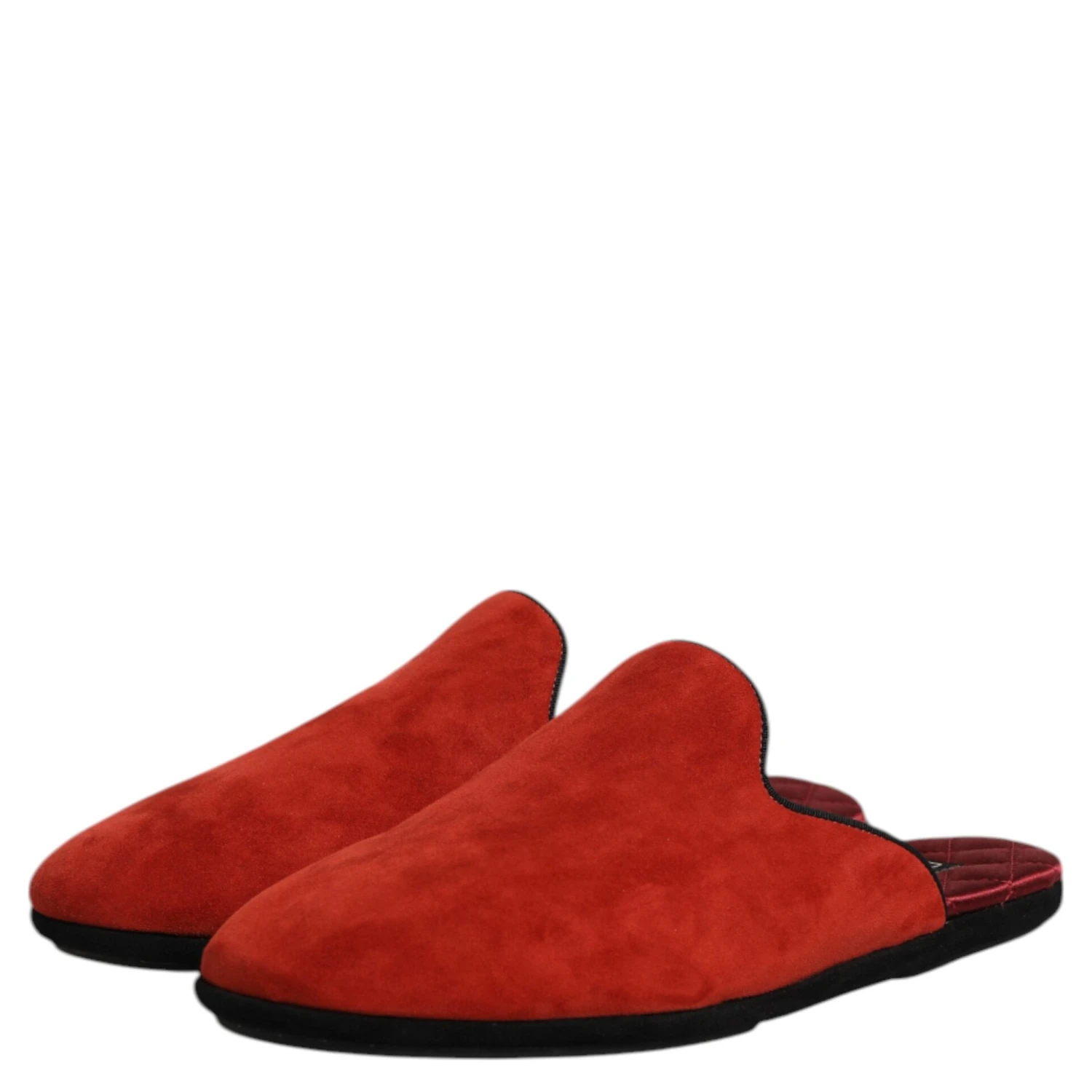 Orange Suede Slides Flat Slipper Shoes