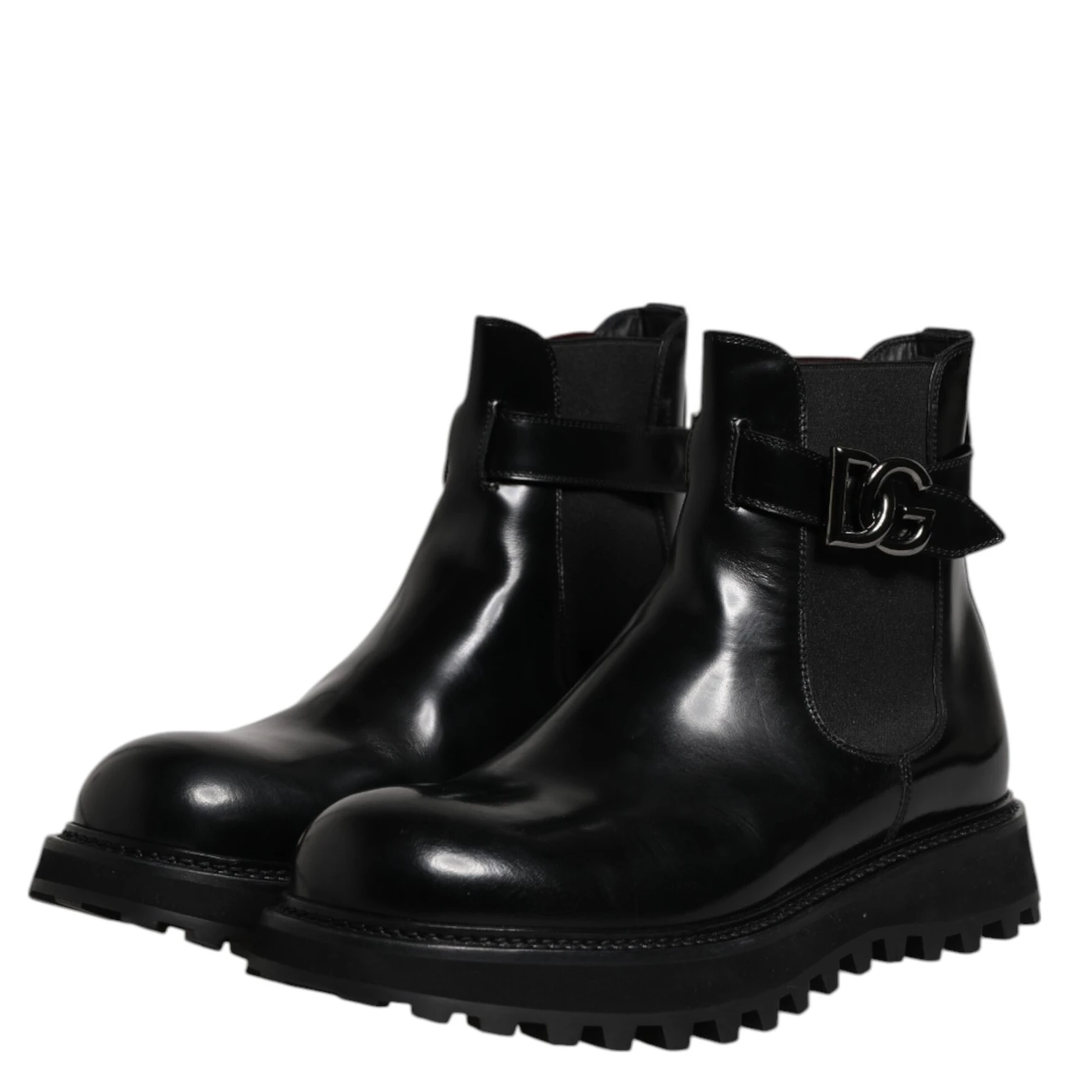 Black Belted DG Logo Men Chelsea Boots Shoes