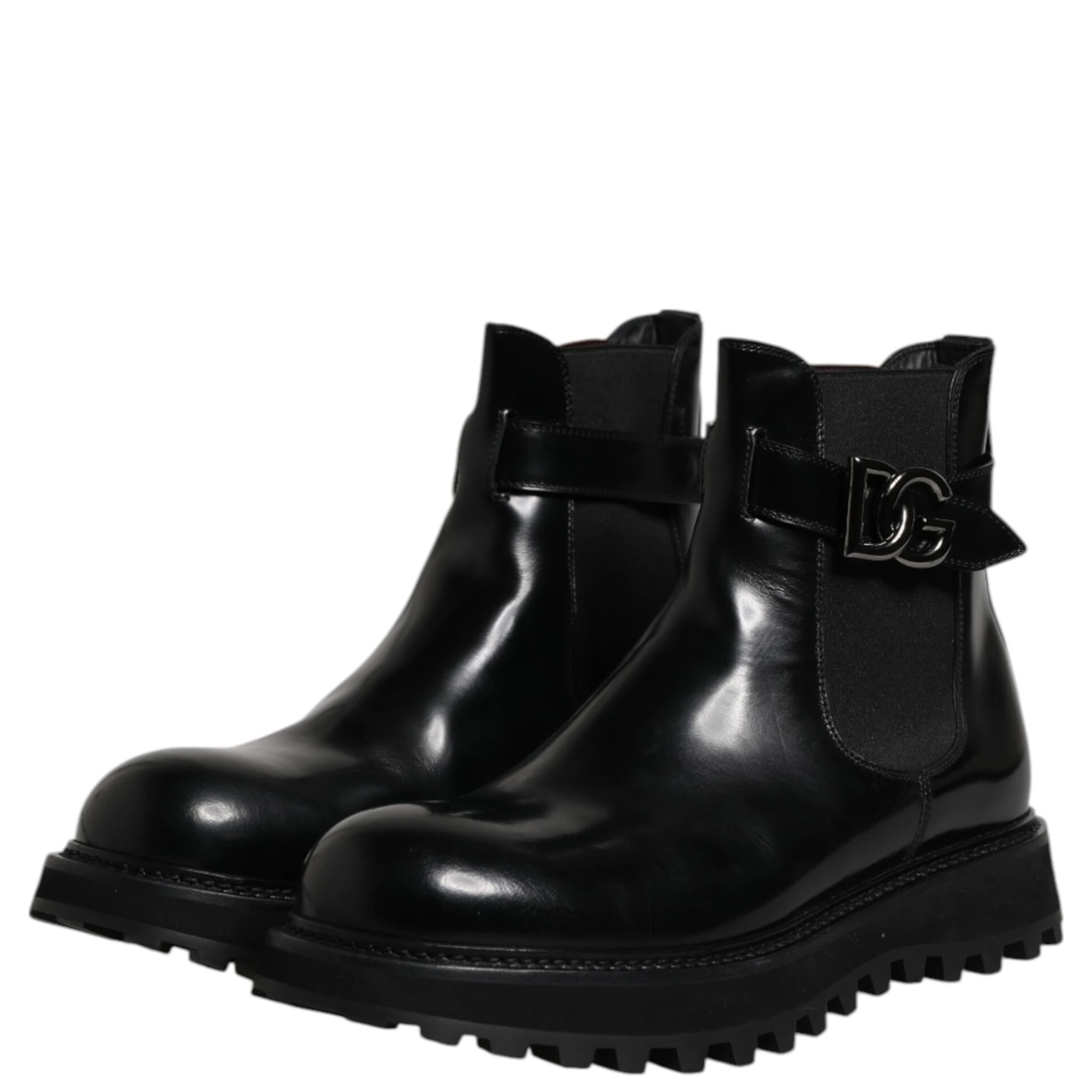 Black Belted DG Logo Men Chelsea Boots Shoes