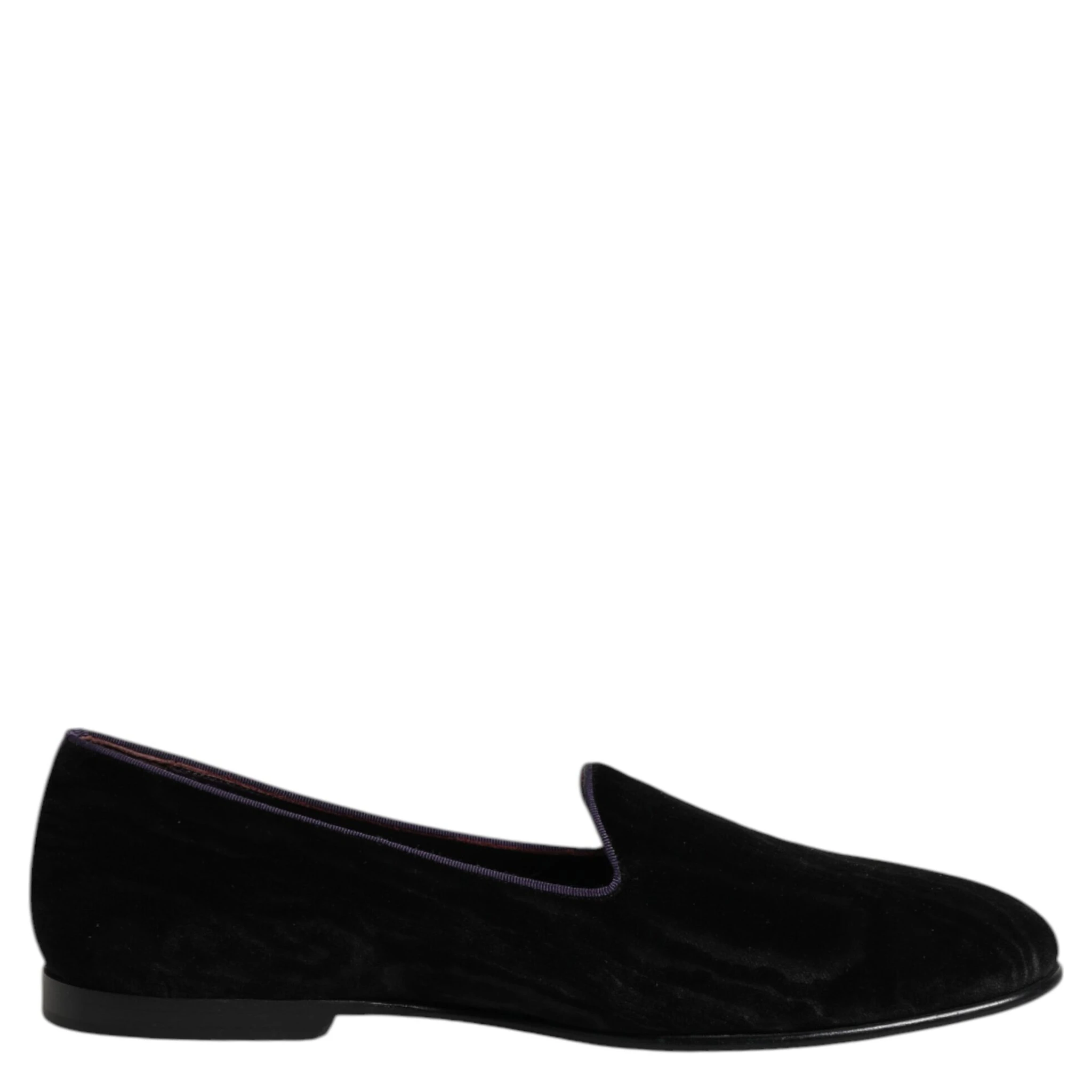Black DG Crown Embroidery Loafers Slip On Shoes