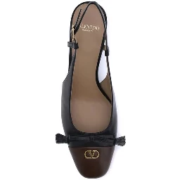 Black Calf Leather Bos Taurus Mid Heel Pumps