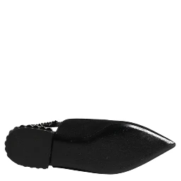 Black Crystal Charmeuse Slingback Shoes