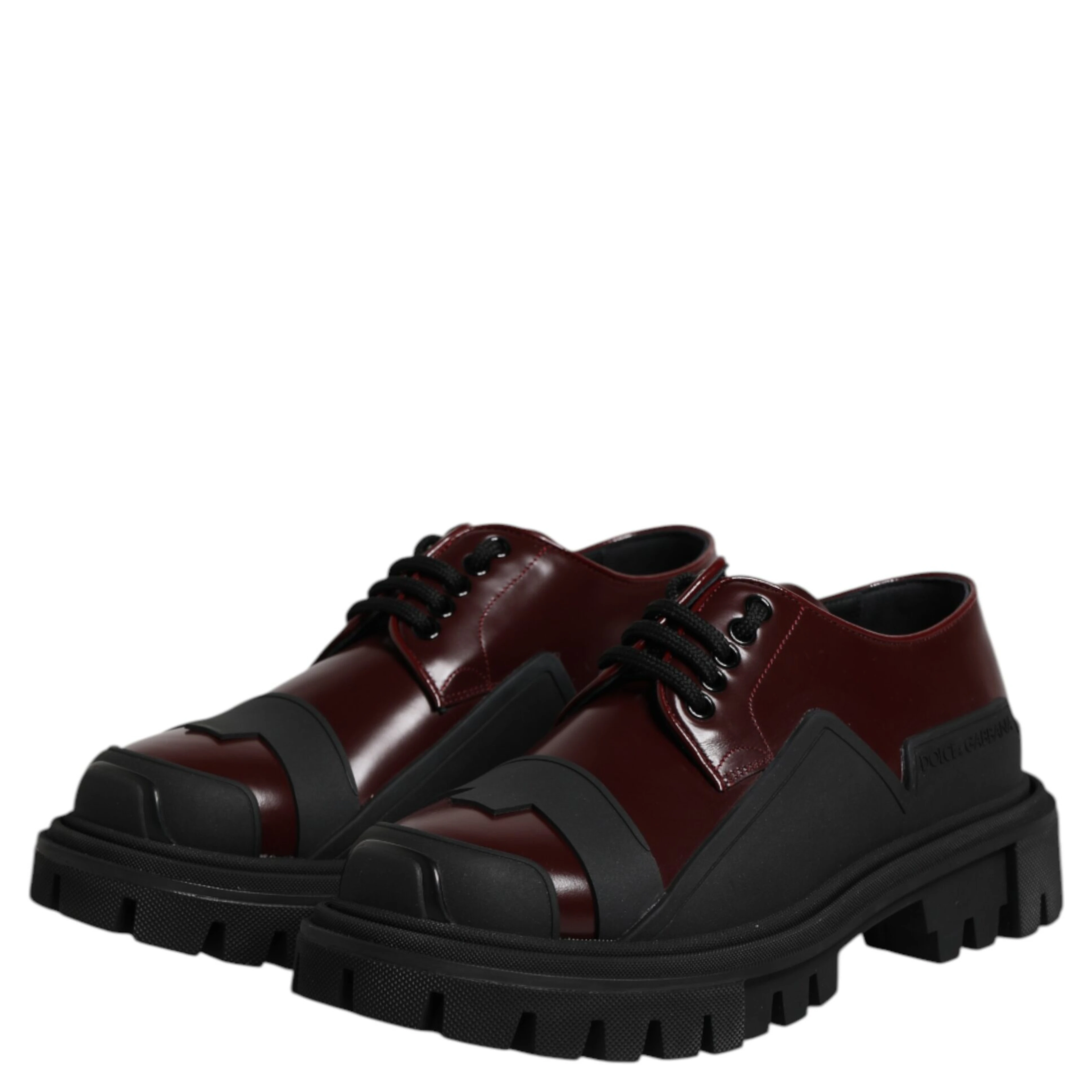 Red Leather Lace Up Trekking Dress Shoes