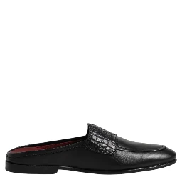 Black Calfskin Leather Slip On Loafers Shoes