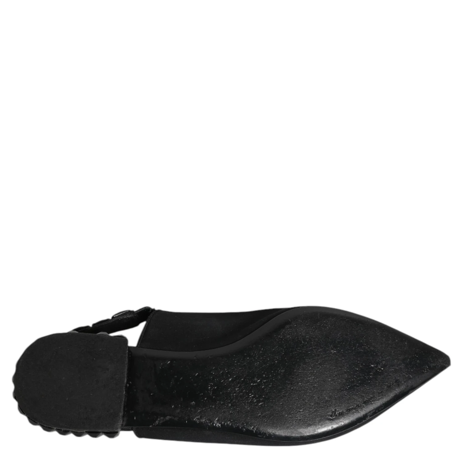 Black Crystal Charmeuse Slingback Shoes